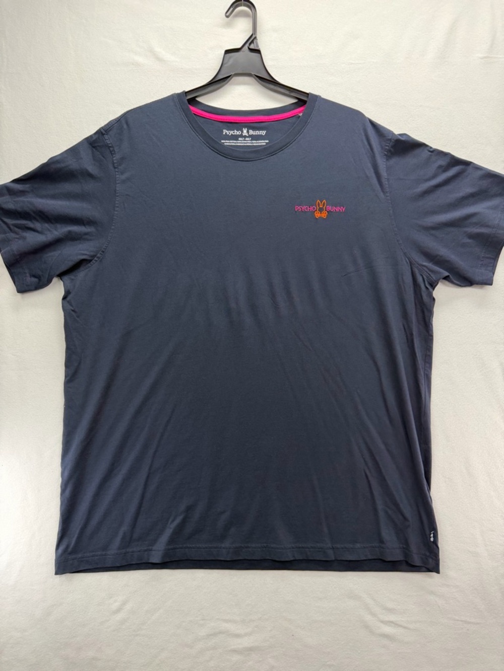 Psycho Bunny Black Short Sleeve T-shirt Pink/Orange Embroidered Logo Size 4XLT